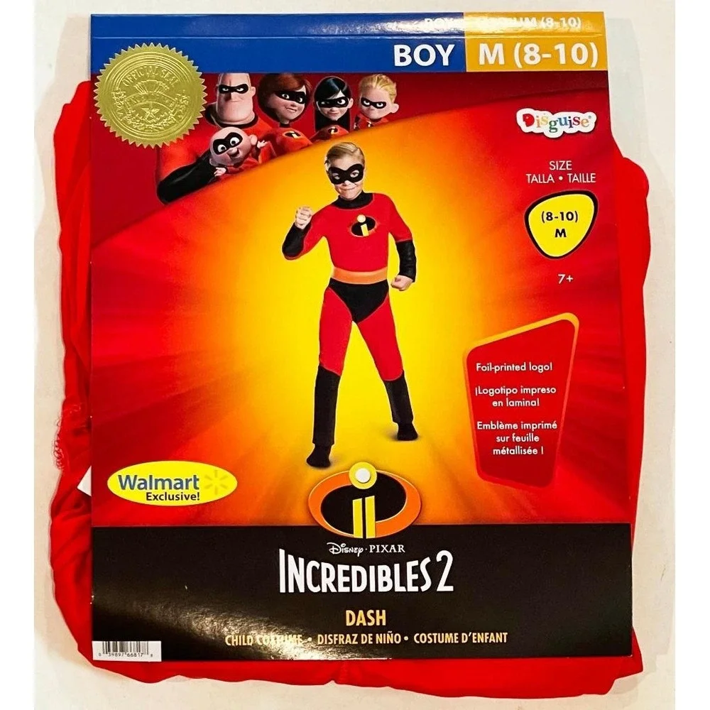 New Disguise Disney Incredibles 2 Dash Boys Medium 8 10 Costume